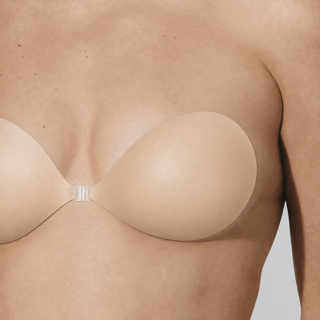 Ultra Invisible Sticky Bra Push Up, Strapless Adhesive Bra for Women's Exotic Bras, Reusable Silicone Sticky Boobs for Backless Dress